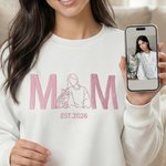 Personligt broderat husdjur pappa mamma foto mjuk T-shirt sweatshirt hoodie med år dagligt bruk födelsedag jubileumsgåva för husdjursälskare