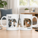 Personalised Best Dad Ever 3 Photos 11 oz 15 oz Ceramic Mug Daily Use Birthday Father's Day Gift for Dad
