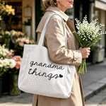 Personalised Multicolour My Things Heart Large Capacity Corduroy Tote Bag with Title Daily Use Birthday Mother's Day Gift for Woman