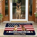 Personalizado 250 Años de Aniversario Estados Unidos 3D Cartoon Pet Doormat con Nombre Home Decor Independence Day Celebration Gift for Dog Lovers