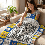 Personalised Basketball Football Sports Ball Design Soft Throw Blanket with Name and Number Birthday Match Day Gift for Team Ball Games Lovers