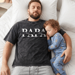 Personalised Dad Text Design Soft Distressed 100% Cotton T-shirt with 1-4 Names Daily Wear Father's Day Birthday Gift for Father