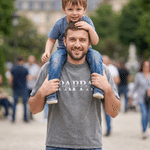Personalised Dad Text Design Soft Distressed 100% Cotton T-shirt with 1-4 Names Daily Wear Father's Day Birthday Gift for Father