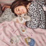 Spielen Schlafen Stinker | Personalisierte Samt-Haustierdecke mit Ihrem Haustiermotiv und Namen | Geburtstag Geschenk für Hunde- und Katzenbesitzer
