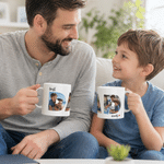 Personalised Best Dad Ever 3 Photos 11 oz 15 oz Ceramic Mug Daily Use Birthday Father's Day Gift for Dad