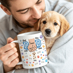Personalisierte Best Dog Dad Ever 11 oz 15 oz Keramik Becher mit Namen Geburtstag Vatertag Geschenk für Papa Mann Haustierbesitzer