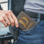 Personalized Gold Name Initial Design Men's PU Leather Wallet with Multiple Card Slots Father's Day Anniversary Birthday Gift for Husband Dad