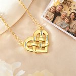 Collar Colgante Corazón Entrelazado Personalizado con 1-5 Nombres Grabados Día de la Madre Cumpleaños Aniversario Regalo para Mamá Abuela