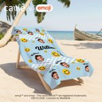 Asciugamano da spiaggia personalizzato Multicolore emoji Funny Face Photo Quick Dry con nome Regalo di festa in piscina per la famiglia e gli amici | Callie × emoji ™