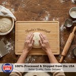 Personalized Engraved Name Sourdough Pattern Charcuterie Cutting Board with Juice Groove Kitchen Decor Ship from USA Birthday Gift for Bakers Family