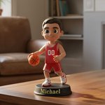 Spersonalizowane zdjęcie do figurki sportowca 3D z imieniem i nazwiskiem Dekoracja na biurko Urodzinowy prezent drużynowy dla miłośników sportu