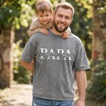 Personlig Dad Text Design Mjuk Distressed 100% bomull T-shirt med 1-4 namn Daglig användning Fars dag Födelsedagspresent till far
