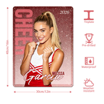 Personalised Glitter Cheerleading Girl Photo Tinplate Painting with Name and Year Home Decor Birthday Game Day Gift for Cheerleaders
