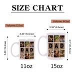 Personalized Dad Nine-Grid Photos Collage 11 oz 15 oz Multicolor Ceramic Mug Father's Day Birthday Gift for Father