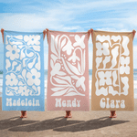 Personalized Retro Flower Quick Dry Beach Towel with Name Outdoor Beach Party Essential Birthday Gift for Her