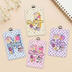 Personalized Cute Apple Pencil Initial PU Leather ID Badge Holder with Text Back to School Teacher's Day Appreciation Gift for Teacher