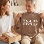 Personalised Dad Text Design Soft Distressed 100% Cotton T-shirt with 1-4 Names Daily Wear Father's Day Birthday Gift for Father