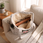 Personalized Birth Flower Sewing Machine Large Capacity Corduroy Tote Bag with Name and Zipper Daily Use Birthday Gift for Wife Woman Sewing Lover