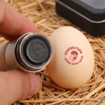 Sello de huevo personalizado con silueta de gallina Etiqueta de seguridad para huevos de granja con cuadro de texto y tinta de calidad alimentaria Regalo de cumpleaños para familia Granjero Criador
