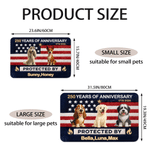 Personalizado 250 Años de Aniversario Estados Unidos 3D Cartoon Pet Doormat con Nombre Home Decor Independence Day Celebration Gift for Dog Lovers