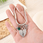 Personalized Birthstone Birth Flower Locket Angel Wings Bag Charm Birthday Wedding Bridal Shower Gift for Bridesmaid Girl Woman