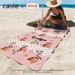 Asciugamano da spiaggia personalizzato Multicolore emoji Funny Face Photo Quick Dry con nome Regalo di festa in piscina per la famiglia e gli amici | Callie × emoji ™