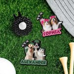 Personalisierte Multi-Color 1-4 Pet Fotos Golf Hut Clip mit Namen täglichen Gebrauch Geburtstag Geschenk für Golf-Enthusiasten Haustierbesitzer