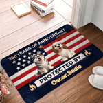 Personalizado 250 Años de Aniversario Estados Unidos 3D Cartoon Pet Doormat con Nombre Home Decor Independence Day Celebration Gift for Dog Lovers