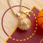 Collar Hip-Hop Baloncesto Personalizado con Iniciales Cumpleaños Fiesta de Graduación Día del Padre Regalo para Amante del Baloncesto