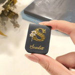 Personalized Multicolor Birth Flower Magnetic PU Leather Bookmark with Name and Initial Daily Use Library Bookish Gift for Girl Woman Book Lover
