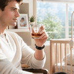 Personalisierte Baby Fußabdruck Whiskey Dekanter mit Text und Datum Geburtstag Jahrestag Vatertag Geschenk für Männer Freunde