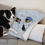 Spielen Schlafen Stinker | Personalisierte Samt-Haustierdecke mit Ihrem Haustiermotiv und Namen | Geburtstag Geschenk für Hunde- und Katzenbesitzer