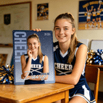 Personalised Glitter Cheerleading Girl Photo Tinplate Painting with Name and Year Home Decor Birthday Game Day Gift for Cheerleaders