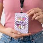 Personalized Cute Apple Pencil Initial PU Leather ID Badge Holder with Text Back to School Teacher's Day Appreciation Gift for Teacher