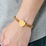 Personalizada Corona Escudo Escudo Pulsera Inicial con Nombre Día del Padre Cumpleaños Regalo para Padre Hombre