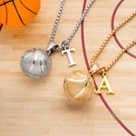 Collar Hip-Hop Baloncesto Personalizado con Iniciales Cumpleaños Fiesta de Graduación Día del Padre Regalo para Amante del Baloncesto