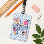Personalized Cute Apple Pencil Initial PU Leather ID Badge Holder with Text Back to School Teacher's Day Appreciation Gift for Teacher