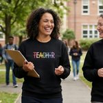 Sweat-shirt à capuche avec titre et nom de famille Cadeau d'appréciation de la rentrée scolaire pour le professeur