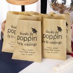 Lot de 20 Sacs Pop-corn Biscuits Personnalisés avec Nom Diplômé École Année Thanks For Poppin By To Celebrate Cadeau Graduation pour Étudiant Diplômé