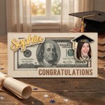 Personalised Class of 2026 Graduation Cap Photo Wooden Money Holder with Name and Year Graduation Gift for Graduates