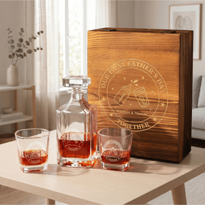 Personalized Our First Father's Day Whiskey Decanter with Name Birthday Anniversary Father's Day Gift for Men Friends