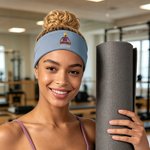 Henkilökohtainen Pilates Poses Pattern Embroidery Sweat-Proof Headband nimellä Fitness Käyttö Syntymäpäivä Sport Lahja Jooga Lover Pilates Loverille