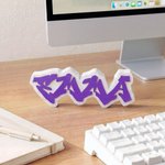 Personalized Two-Color 3D Printed Graffiti Name Plate Office Desk Decor Birthday Gift for Graffiti Lovers