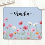 Personalized Birth Flower Mouse Pad Desk Mat with Name Computer Accessory Back to School Birthday Gift for Friends Colleagues