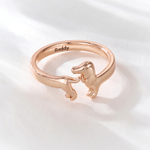 Gepersonaliseerde teckelring met gegraveerde naam sierlijke sieraden verjaardag huisdier herdenkingscadeau voor dierenliefhebbers