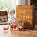 Personalised Retro Wreath Whiskey Square Decanter with Title Birthday Anniversary Father's Day Gift for Men Friends