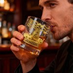 Verre à whisky doré personnalisé 10 oz Old Fashioned Cadeau d'anniversaire de fête des pères pour homme barman amateur de whisky amateur de golf