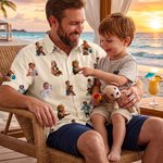 Personalizada Multicolor 1-10 Fotos Niño Adulto Camisa Hawaiana Uso Diario Fiesta en la Playa Regalo de Cumpleaños para Padre Novio Niños