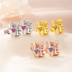 Personalized Birthstone Love Highland Cow Necklace Earrings Dainty Jewellery Daily Wear Birthday Gift for Women Highland Cow Lovers