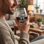 Gepersonaliseerd Vuistslag 15 oz Stemless Wijnglas met Naam Vaderdag Verjaardagscadeau voor Man Broer